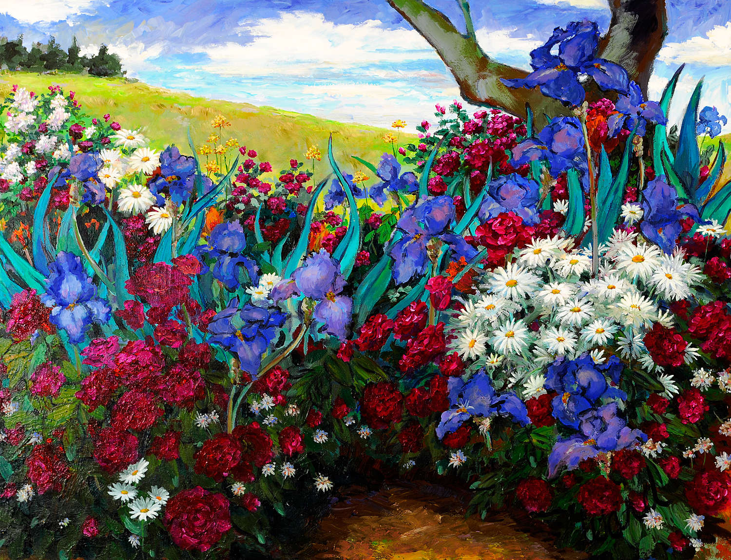 Roses and Irises by Kathleen Ward, Artist